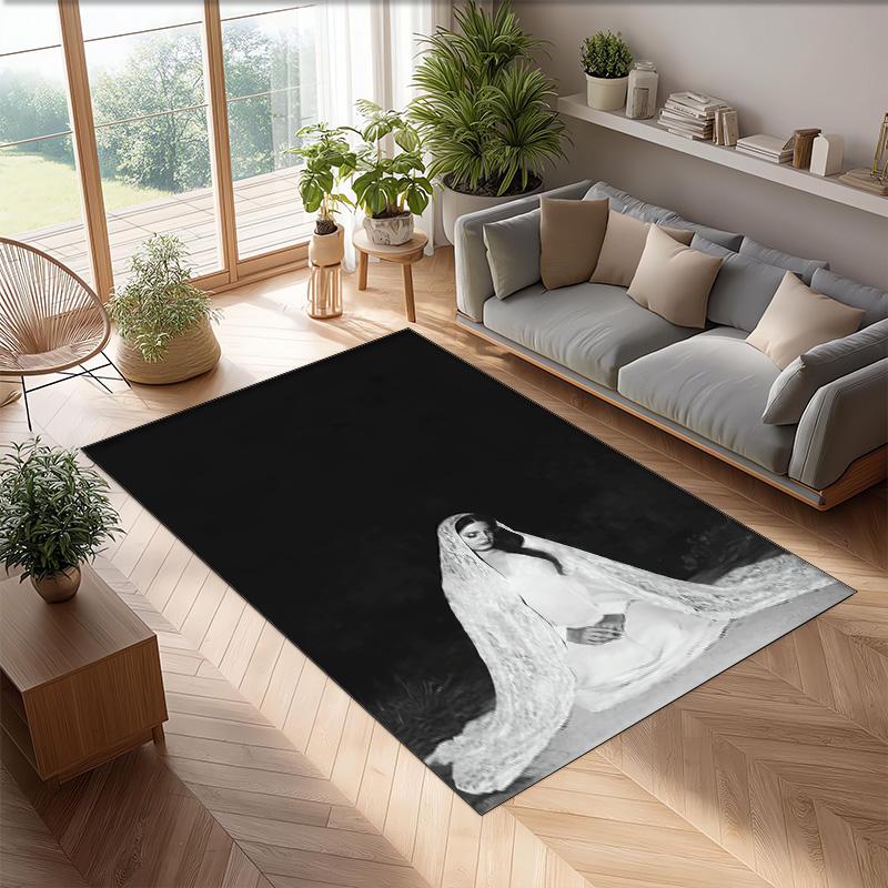 Soft Crystal Velvet Floor Rug,Lana Del Rey Anti Slip Decorative Carpet, Plush Area Mat For Indoor Home Decoration