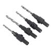 4PCs Countersink Drill Bit Conical Round Valve Rod Wrench Hand Tool Woodworking Accessory