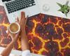 Anti-slip Mat for Mouse and Keyboard Glowing Lava 120X60 Cm