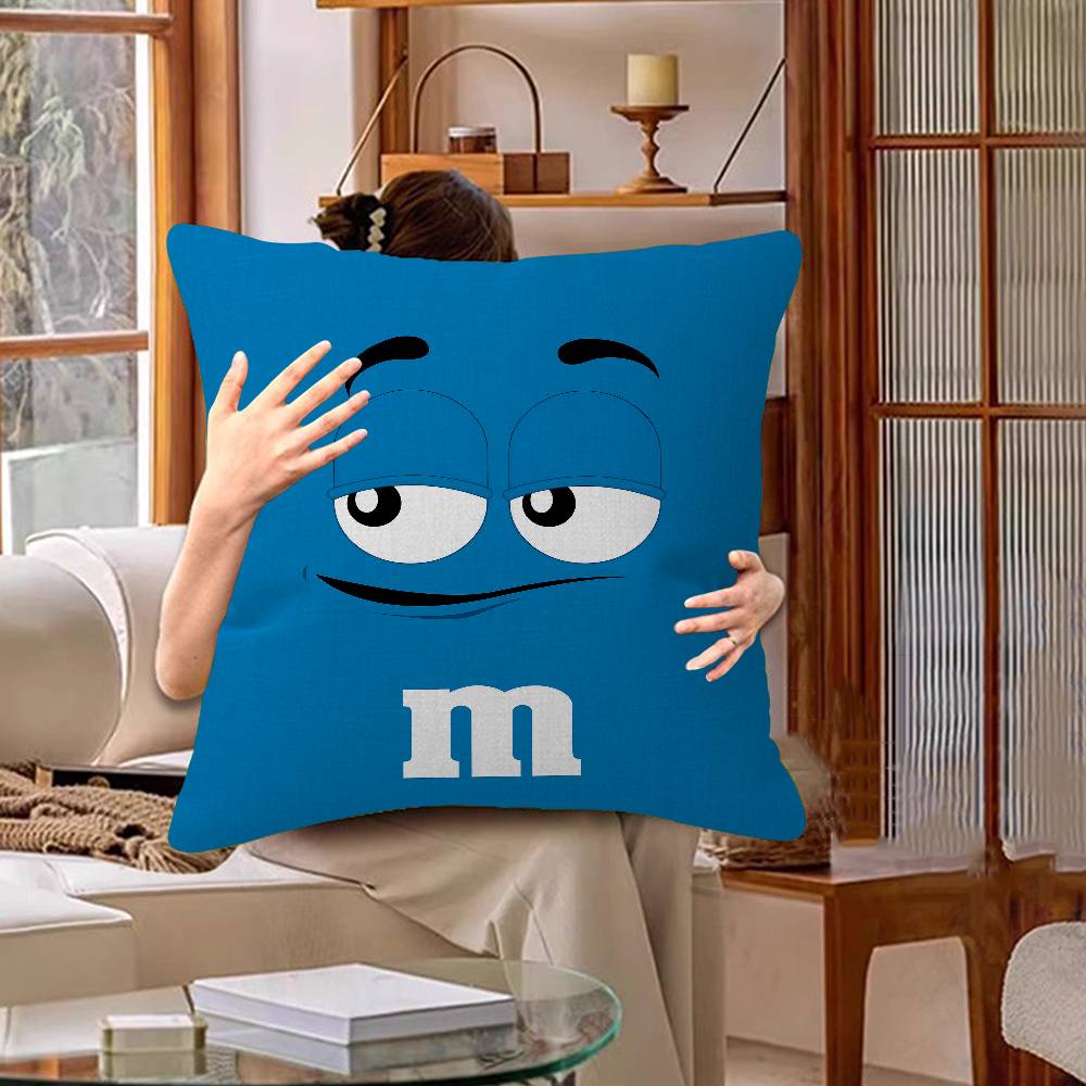 M&Ms Chocolate Office Cushion Pillowcase Car Cushion Cover45X45Cm Lumbar Pillowcase Sofa Pillowcover