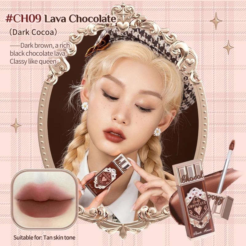 Flower Knows Crème Lèvres Nuage de Chocolat Mat Léger Longue Tenue Rouge à Lèvres Liquide Maquillage Boue à Lèvres 4.5ml Imperméable