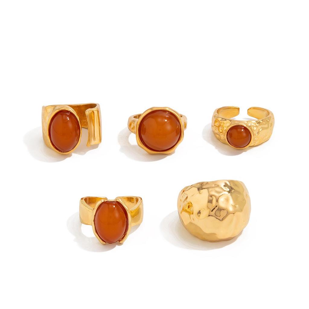 European & American Fashion Inlaid Acrylic Irregular Alloy Ring