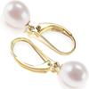 French D-Buckle Gold & Silver Color Pearl Pendant Women's Earrings