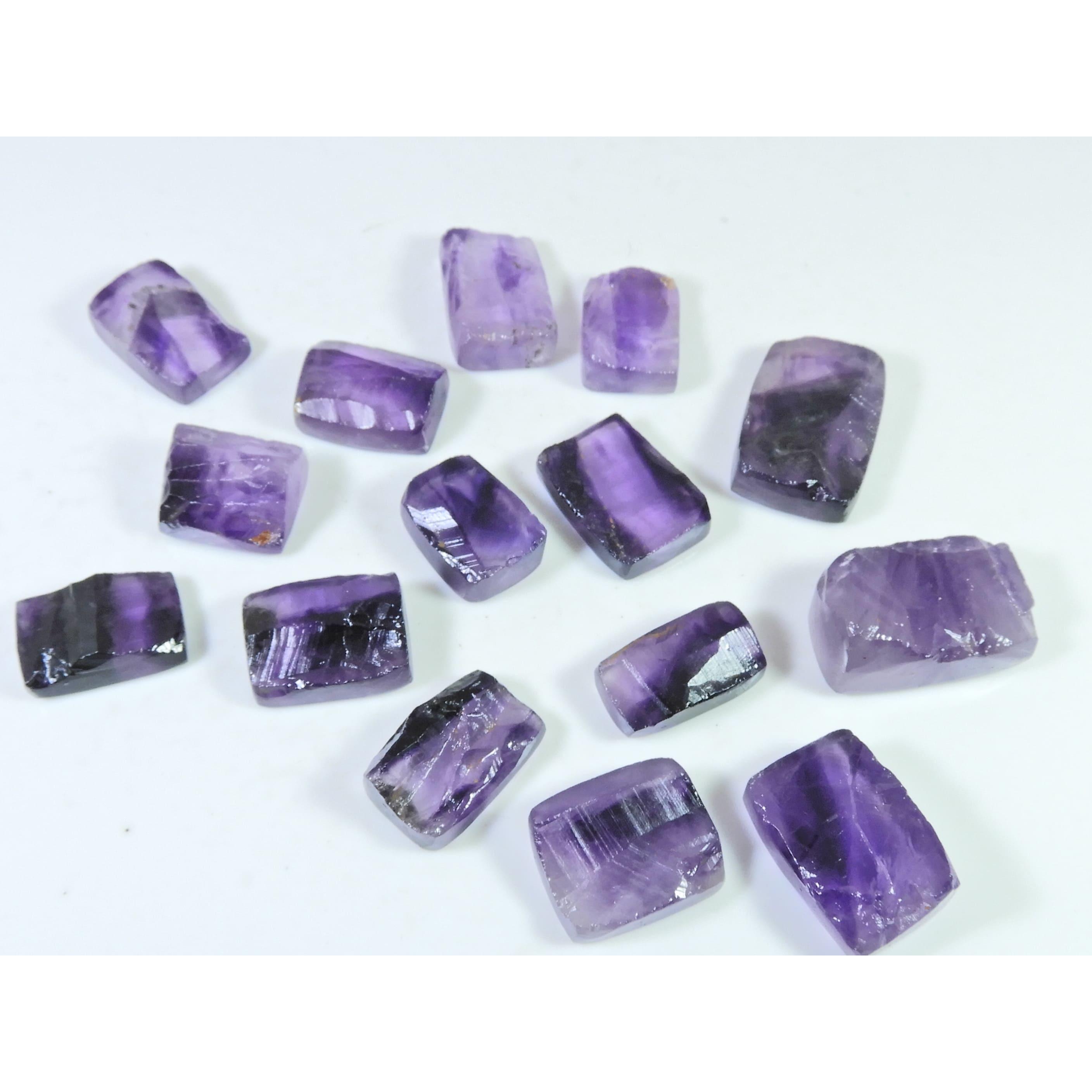 255Cts. Натуральный аметистовый друзовый восьмиугольный кабошон, россыпной драгоценный камень, набор из 15 шт. C-1239
