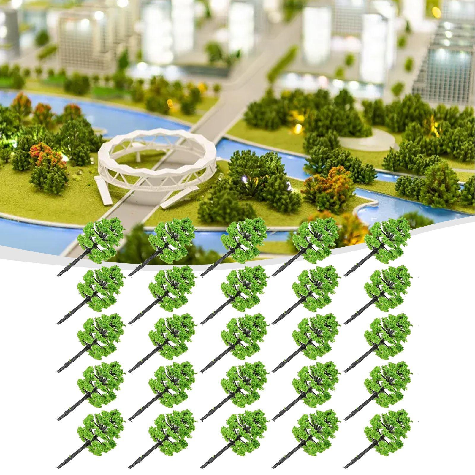 

20 шт. Модельные деревья 1:100 Поезд Железная дорога Диорама Варгейм Парк Ландшафт Декорации H=5CM