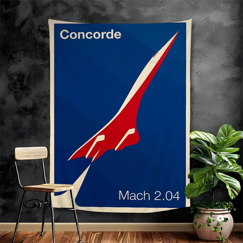 

Minimalist Iconic Aviation Supersonic DIY Wall Tapestry Hanging Tarot Hippie Wall Rugs Dorm Home Decor 74x94cm(29x37in)