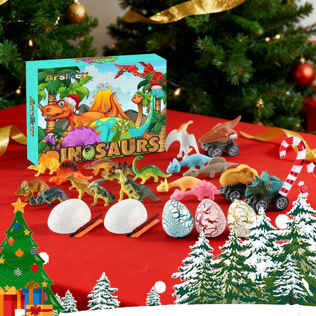 Christmas Countdown Calendar 24 Days Toy Advent Dinosaur Cars For Kids Christmas Play Collection Learning Party