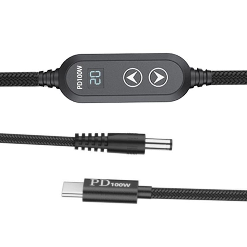 USB C Power Cord with 8 Adapters 100W Highest Efficiency Variable Power Supply DC5.5 Type C Charging Cable 120cm