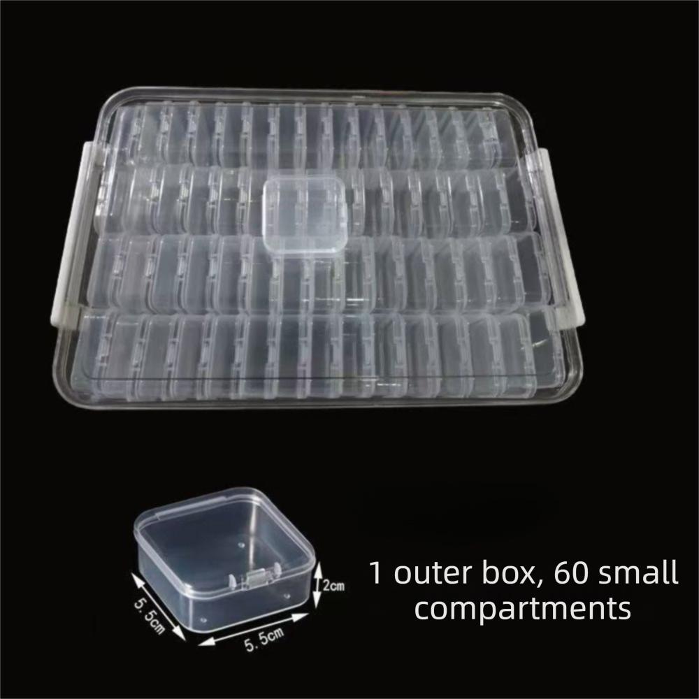 

Plastic Transparent Storage Box 60 Slots Storage Containers Useful Organizer Box Art Supplies