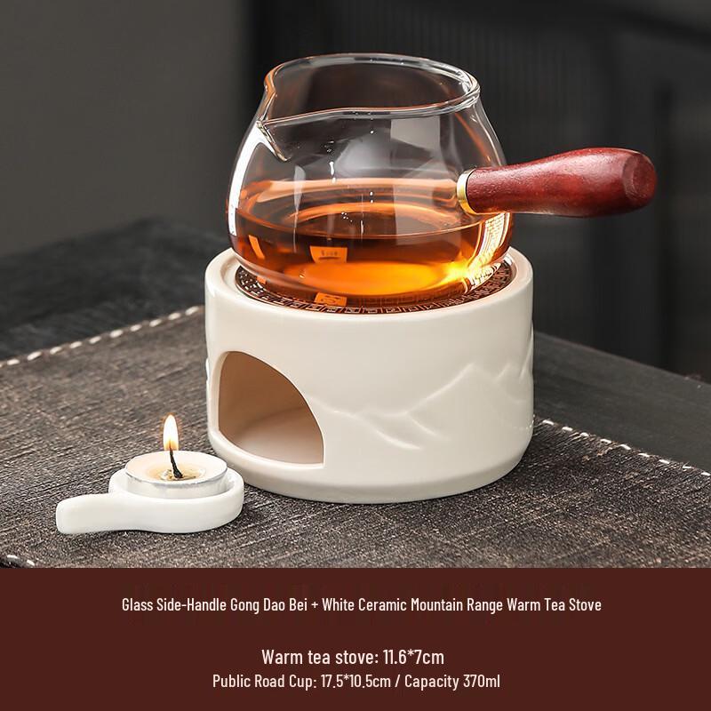 White Ceramic Mountain Tea Warmer Set