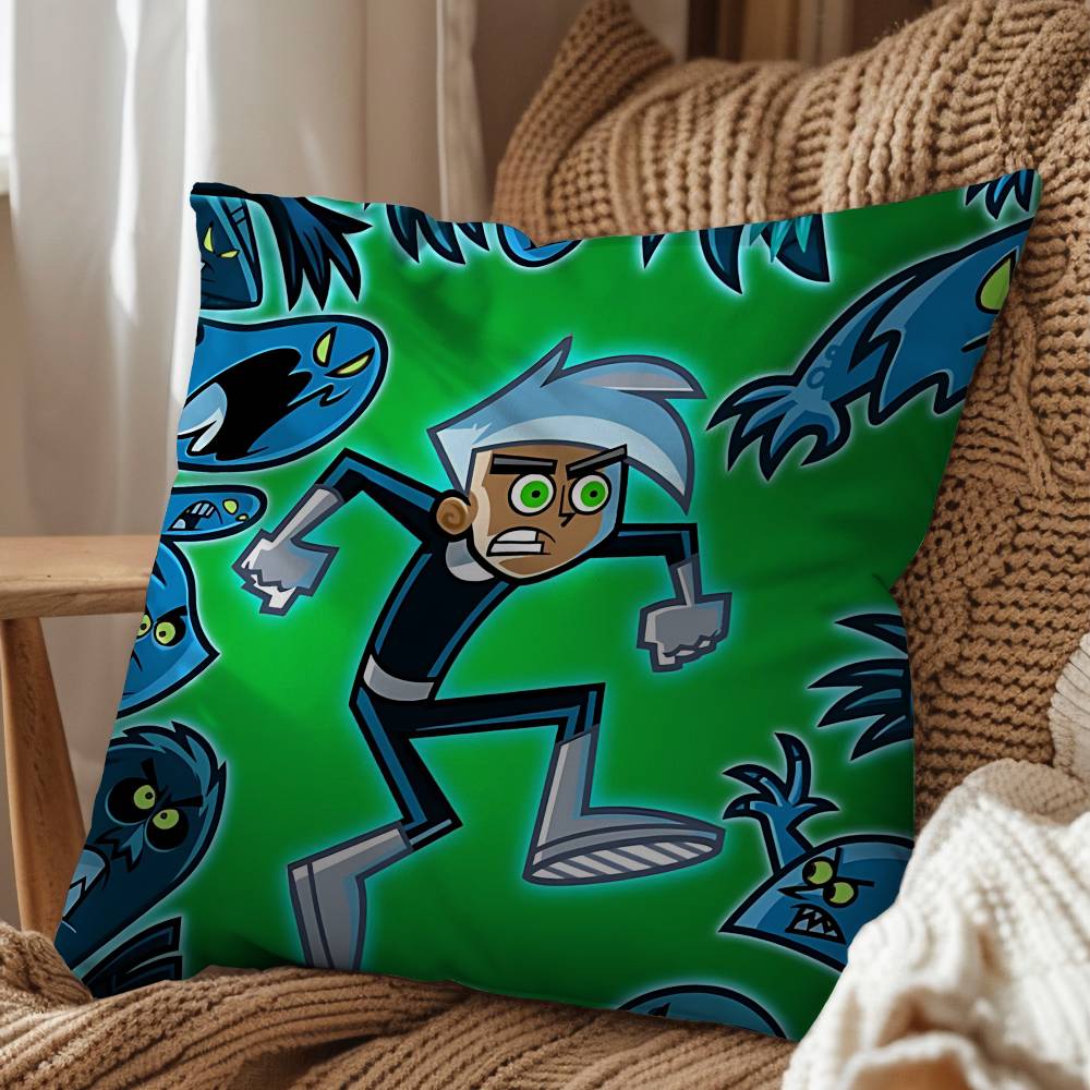 Invincible Danny Dani Phantom Pillow Case Square Double-Sided Printing Short Plush Sofa Cushion Cover Bedroom Bedside Pillow