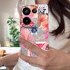 Pink Cartoon Pattern Floral Case Xiaomi 14T 13T 11T Pro Leather Texture Silicone Cover Funda For Redmi Note 14 13 Pro 4G 5G 12 11