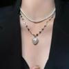2026 Trendy Vintage Pearl Heart Pendant Stacked Necklace For Women Charm Personalized Neck Jewelry Accessories