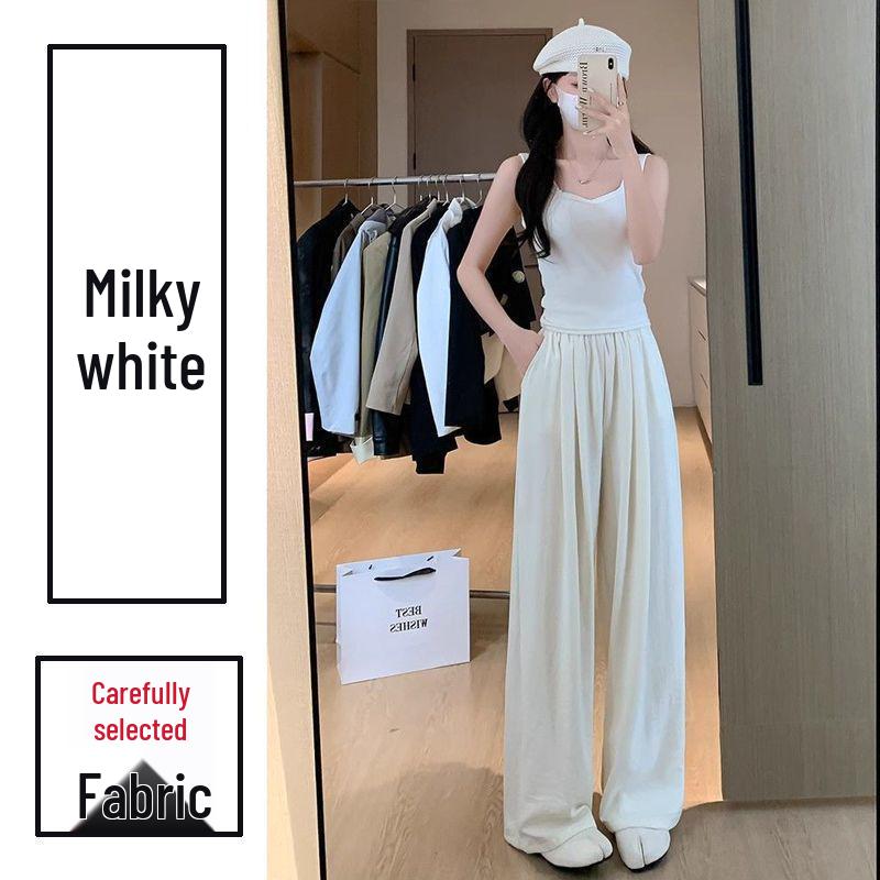 2026 Spring/Summer Yamamoto Women s White Wide-Leg Casual Sport Pants S - 98cm length