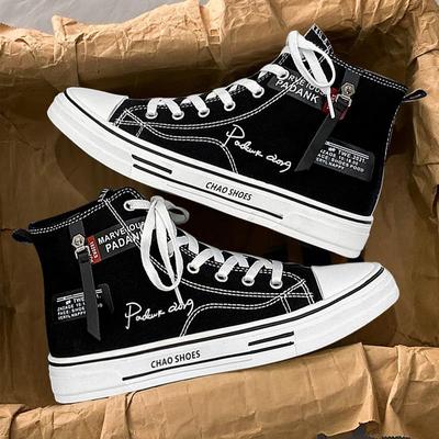 Hohe Canvas-Schuhe Studenten-Chic Lässig Skateschuhe Sportliche flache Schuhe