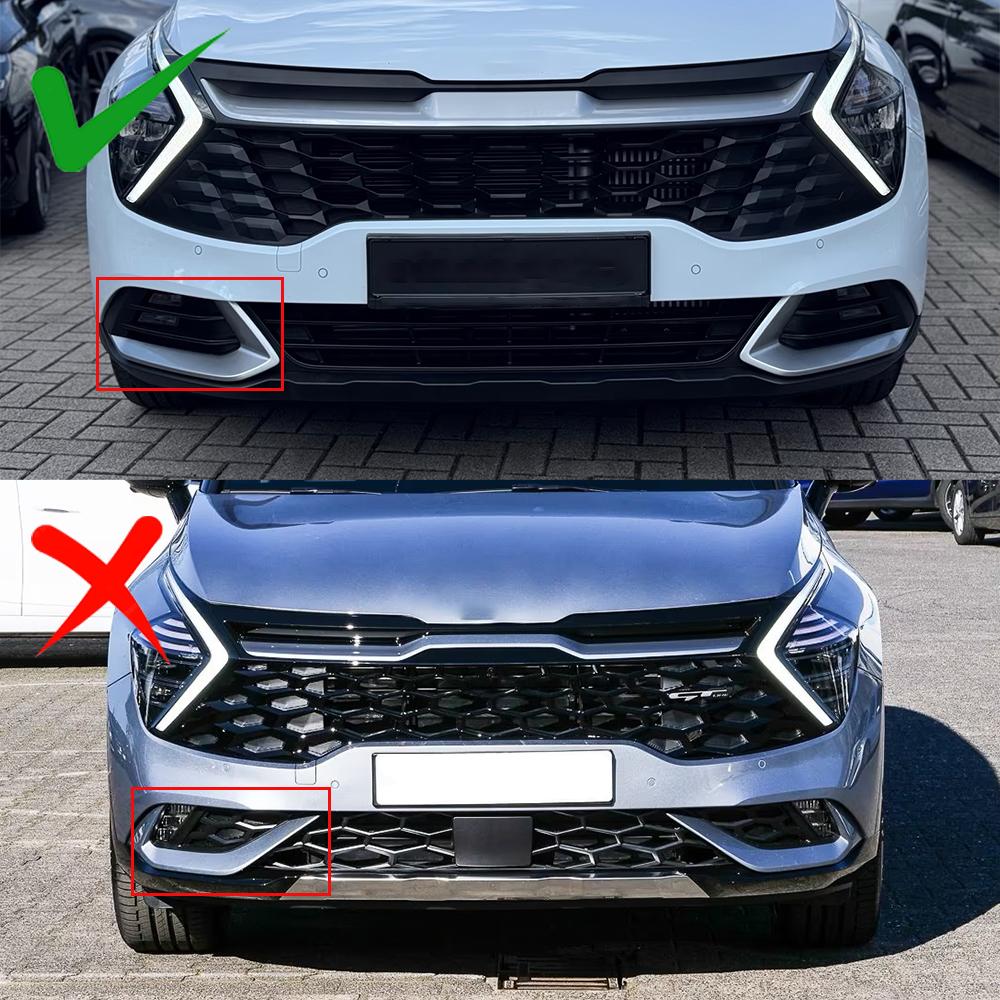 For Kia Sportage NQ5 2023-2026 Carbon Fiber Style Black Front Fog Light Lamp Cover Trim Accessories LHD/RHD