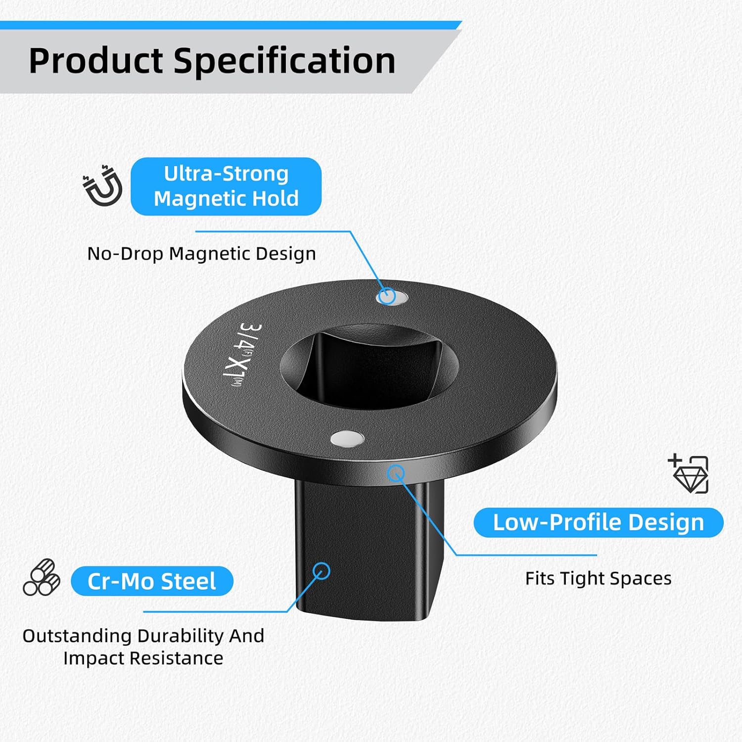 

4pcs Low Profile Impact Socket Adapter Set, 3/4 to 1 , 1/2 to 3/4 , 1/2 to 3/8 , 1/4 to 3/8 United States