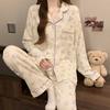 Pajamas Women'S Long-Sleeved Bow Rabbit High-End Comfortable Loungewear Suit Can Be Worn Outside