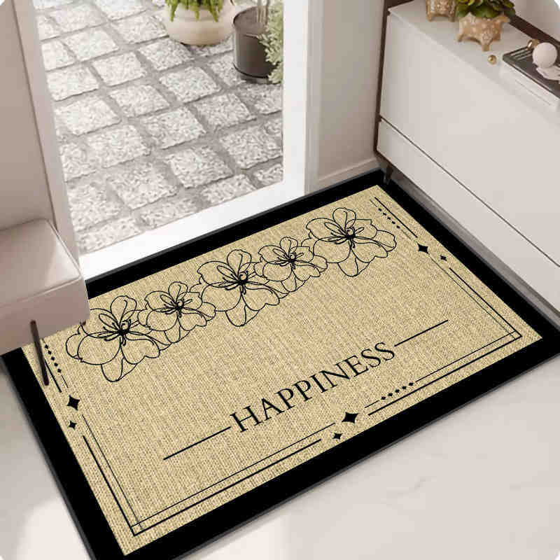 

Льняной коврик для пола Резиновый впитывающий коврик для пола Коврик для спальни Коврик для двери на кухню Коврик для ванной Нескользящий коврик для ног 50 * 80cm