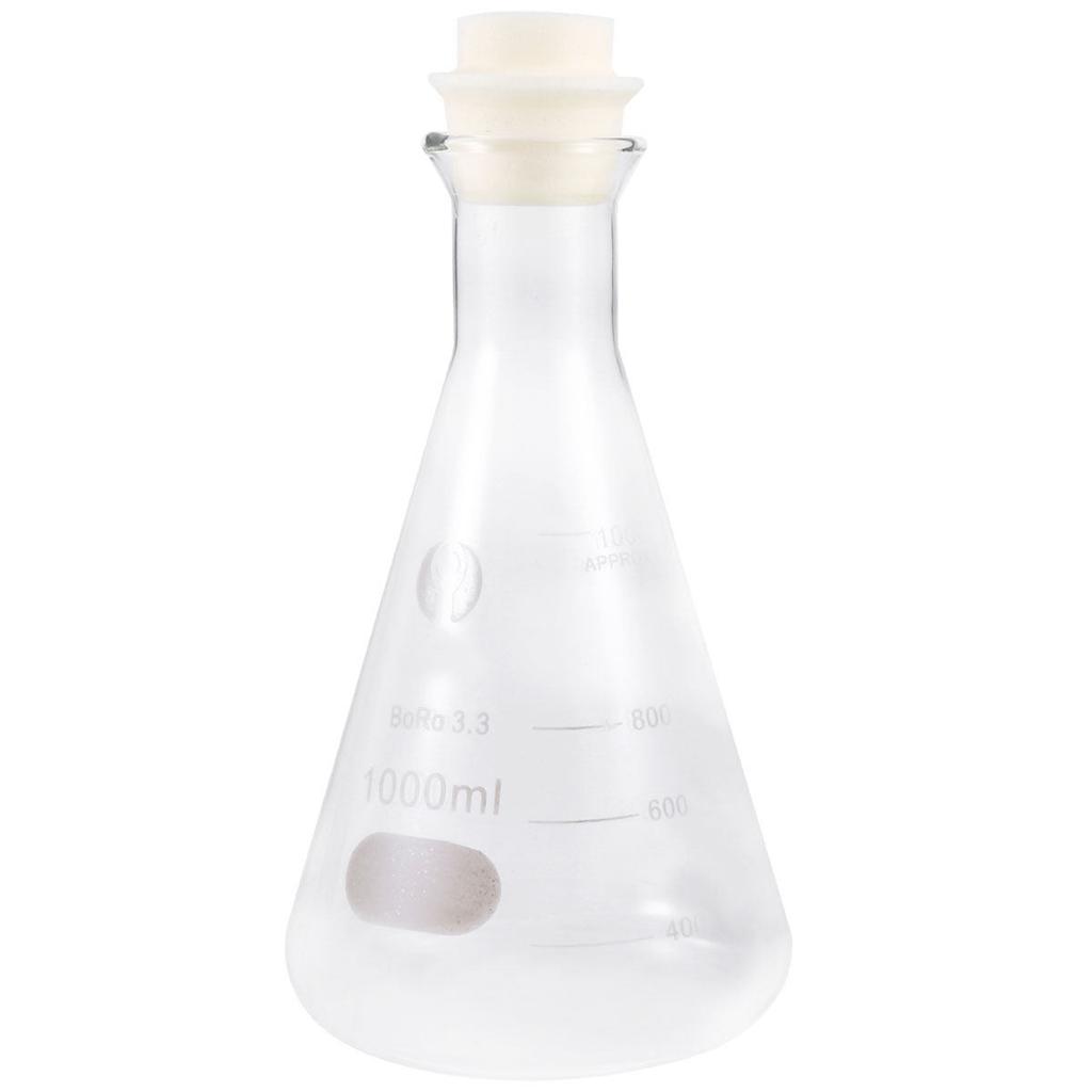 1Pcs Eco-Friendly Glass Flask Conical Wide Mouth 1000ml for Chemistry Lab Students Smooth No Bubbles Glass Flask