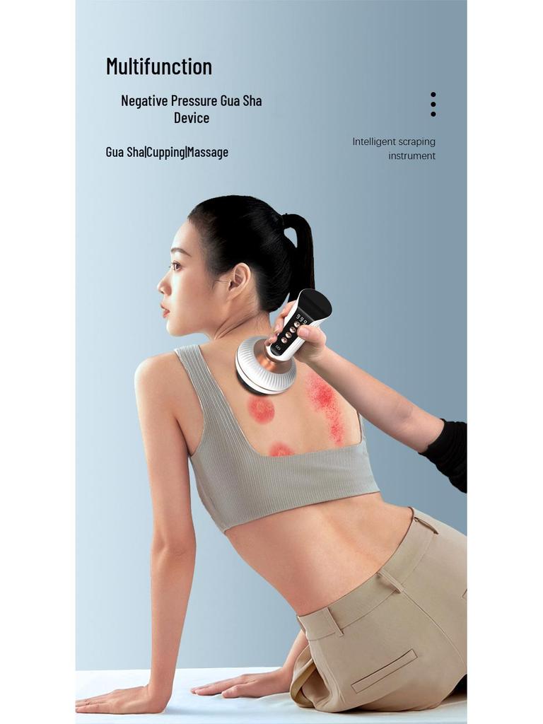 Electric Gua Sha Massager with Heating, Red Light, and Negative Pressure Therapy