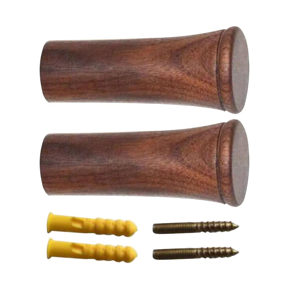 Wood Wall Hooks 2-Piece Wooden Entryway Hooks Towel Rack Rustic Decor Holder Storage Hanger for Bag Hat Backpack Scarf Clothes