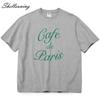Shellsuning Funny Letter Printing T Shirts Women Summer Loose O Neck Cotton Base Tees Female Vintage Streetwear Couple Tops