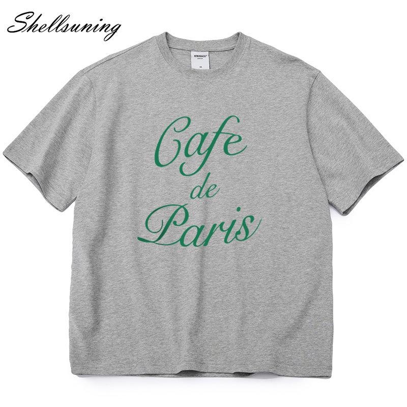 Shellsuning забавные футболки с буквенным принтом женские летние свободные хлопковые — фото 14