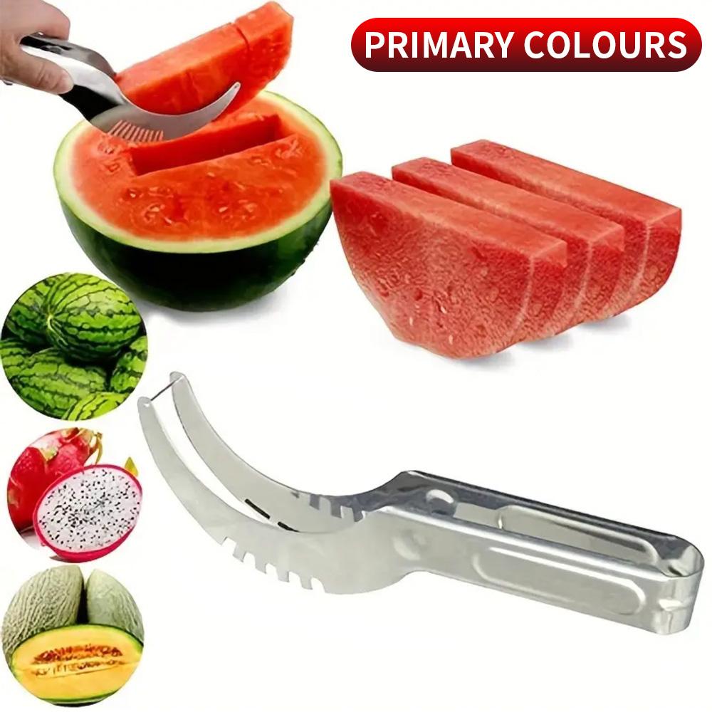 Stainless steel watermelon slicer and fruit slicer - straight blade for precise slicing, durable kitchen tool for safe and effic