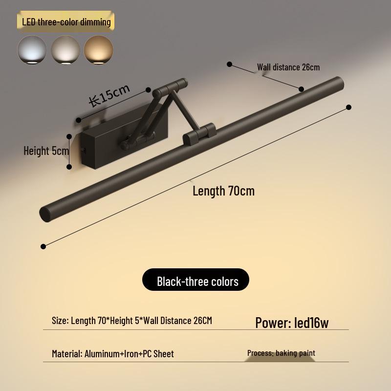 LED Vanity Mirror Light: Drill-Free Installation for Bathroom or Dressing Table Cabinets