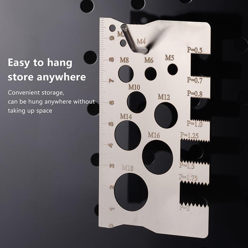 Thread Checker Screw Measurement Ruler Stainless Steel Caliper Metric Gauge Tool For Measuring Screw Pitch Bit Bolt Nut Screw