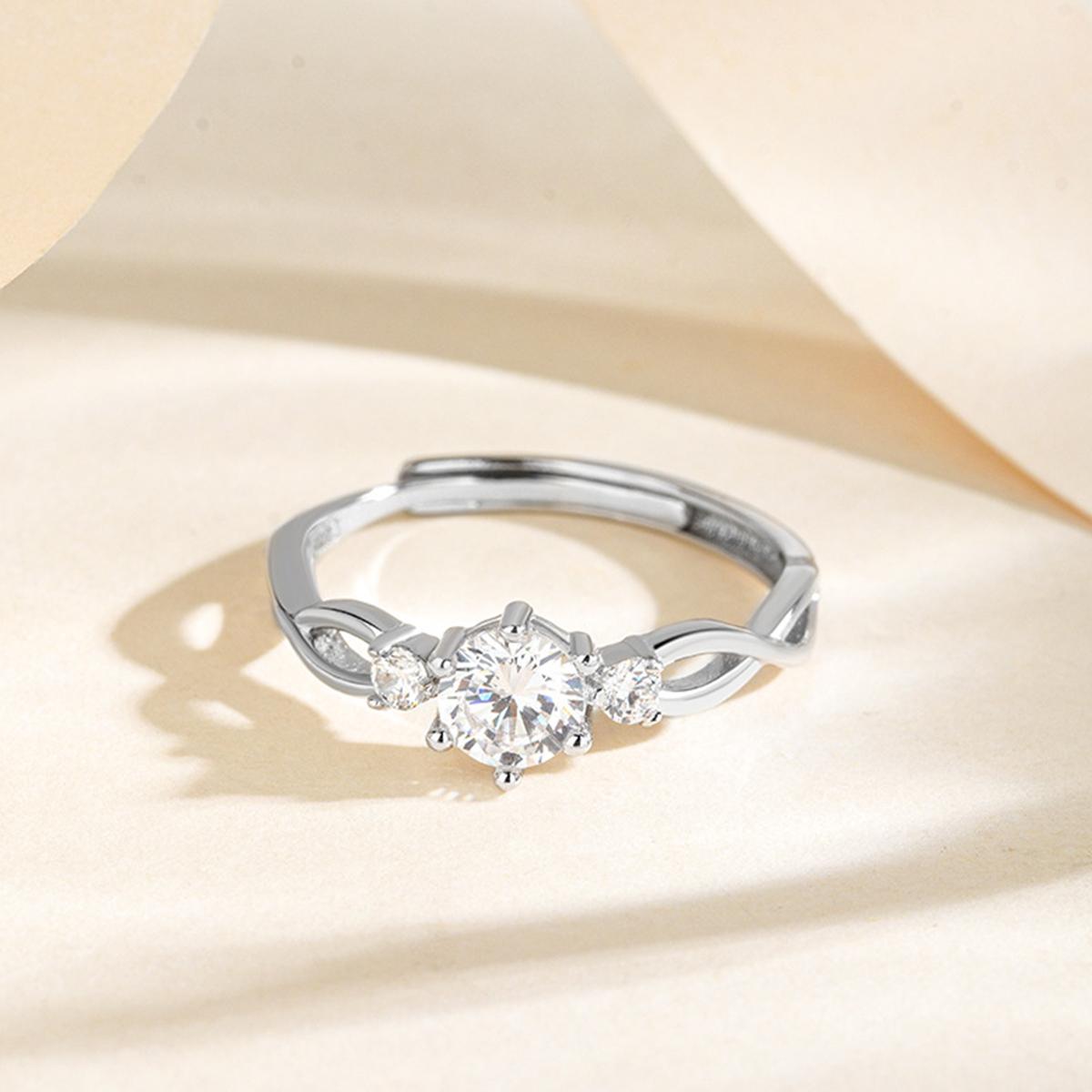 European American Fashion New Vintage Hollow Out Zircon Rings Hip Hop Party Opening Adjustable Ring for Women Gift resizable