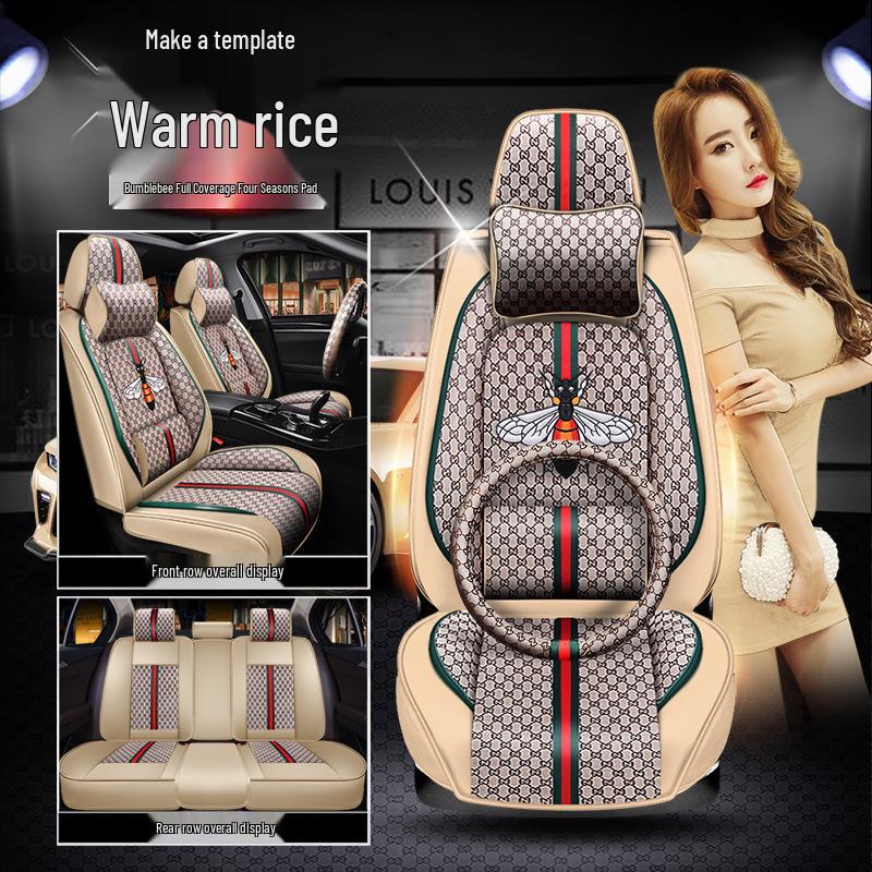 Universal Linen Seat Cover for Honda Accord 8th-10th Gen - Half Cushion, Full Cover, All-Season