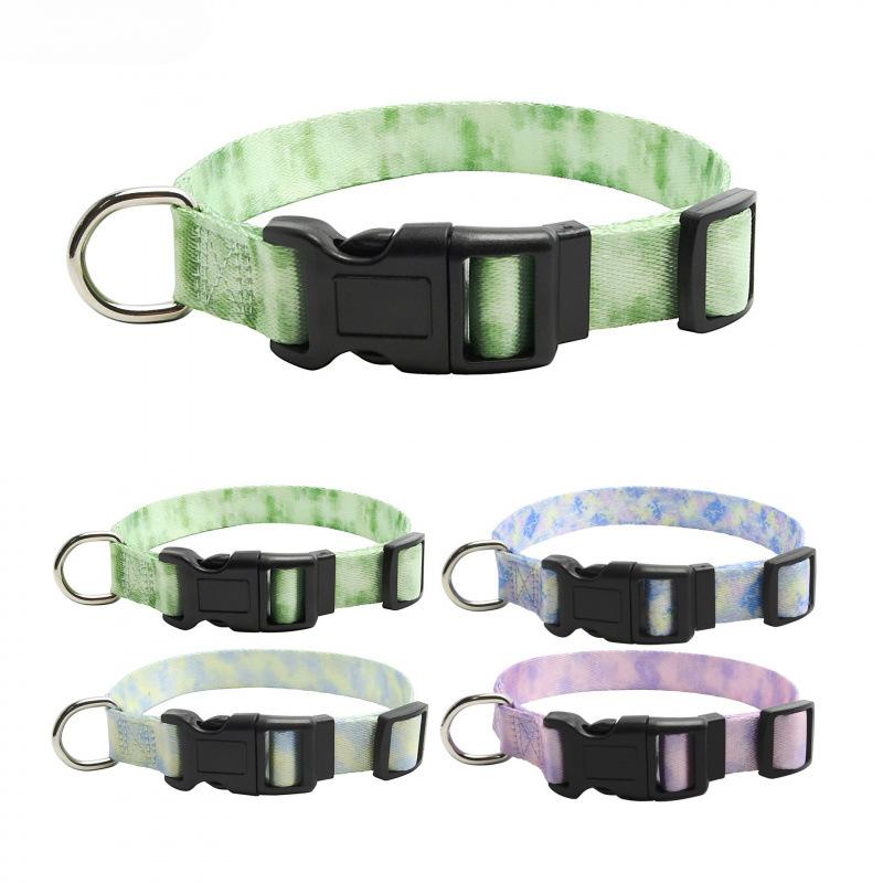 Pet Collar Dog Gradient Collar Anti Loss Positioning Nylon Anti Traction Rope with Bell Pet Collars for Small Medium Large Dogs