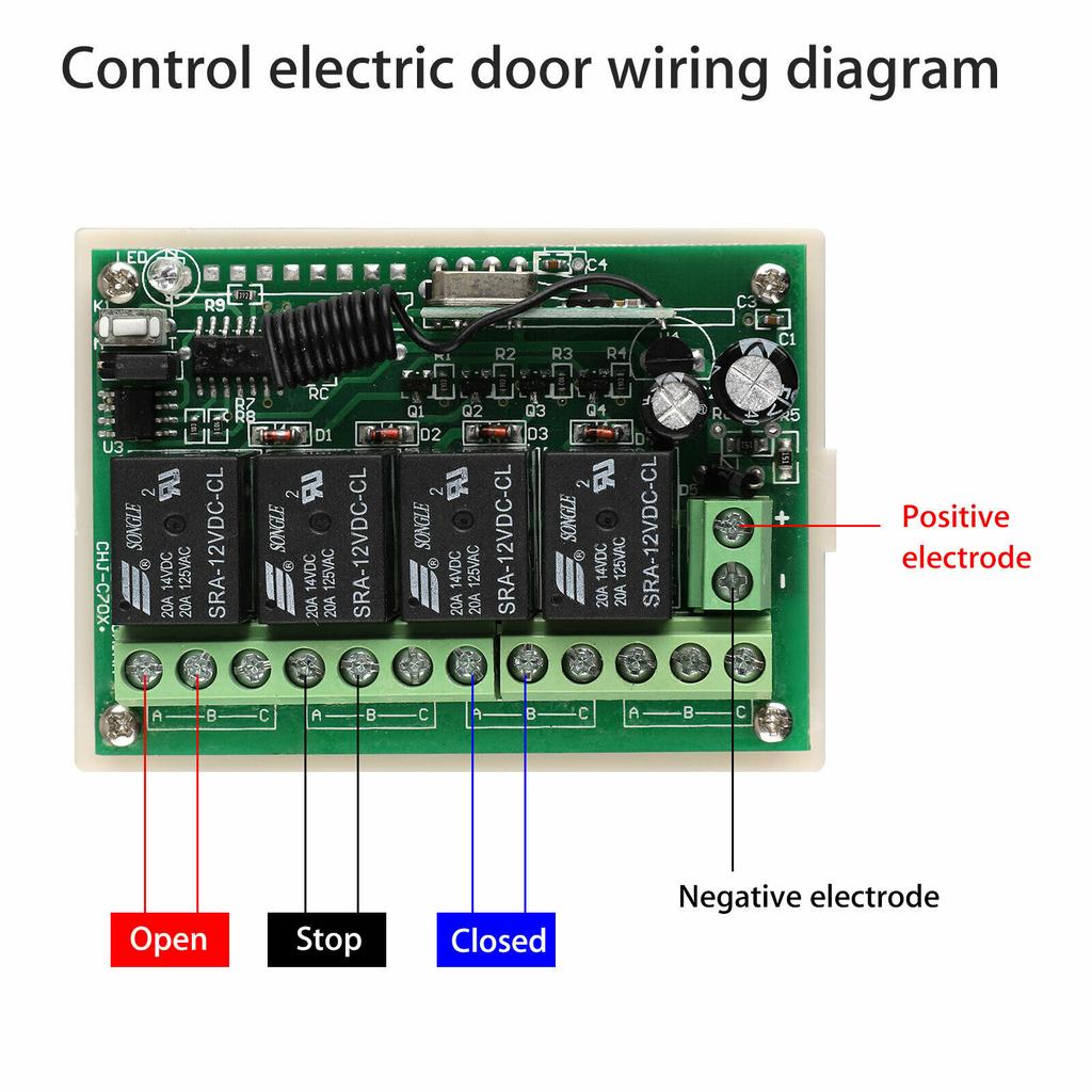 12v 4ch Channel 443mhz Relay Switch Long Distance Wireless Rf Remote Control With 2 Receivers For Alarm Systems