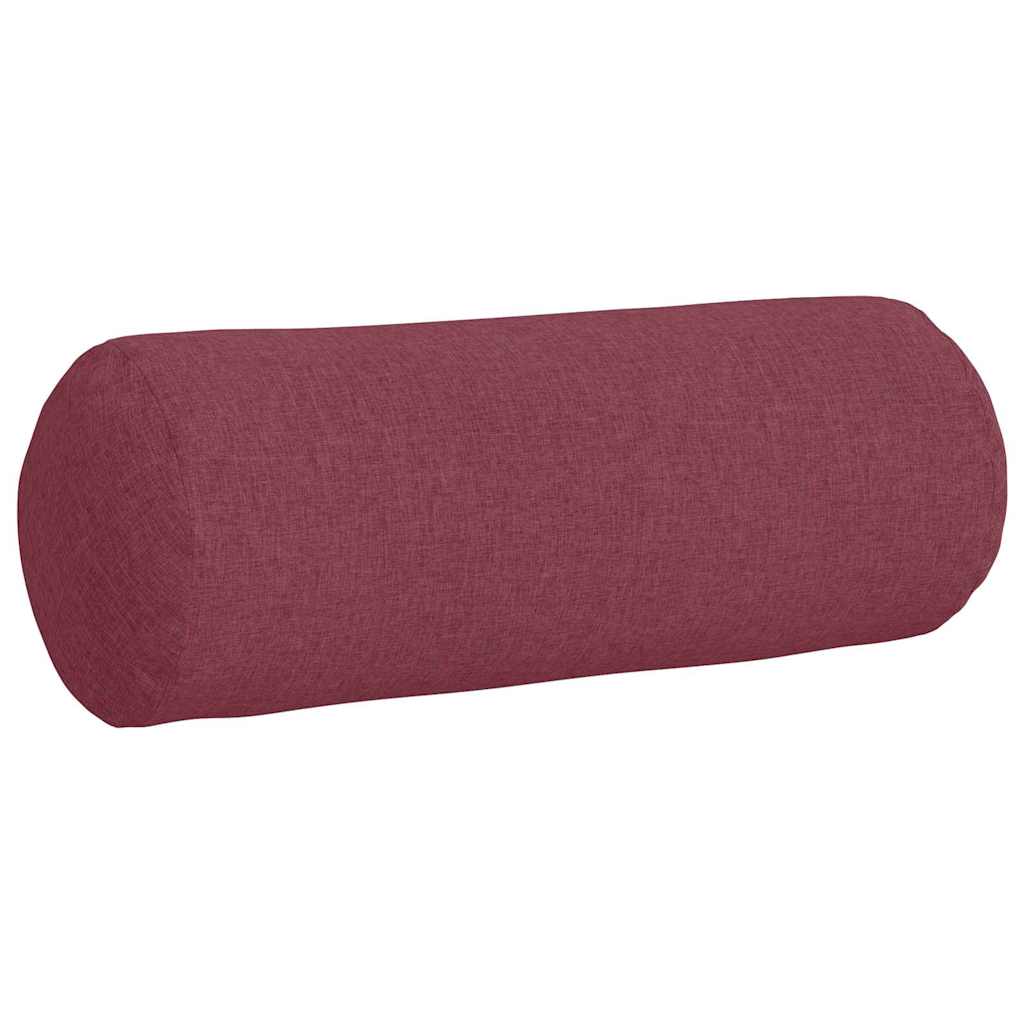 Bolster Cushions 2 Pieces Burgundy Red Ø 25 X 70 Cm Fabric