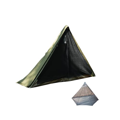 YAJIN CRAFT Polish Tent Inner, Single-Person, Lightweight Mesh Tent with Mosquito Net for Camping and Outdoor Use, Black