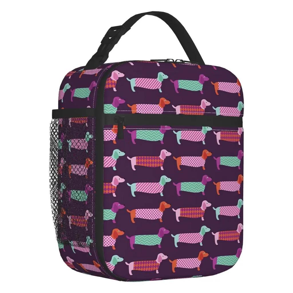 Custom Sausage Dog Lunch Bag Women Thermal Cooler Insulated Lunch Box for Student School