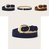 Minimally Retro Gold Ring Buckle Decorative Suede Women Casual Belt For Fashion Accessories