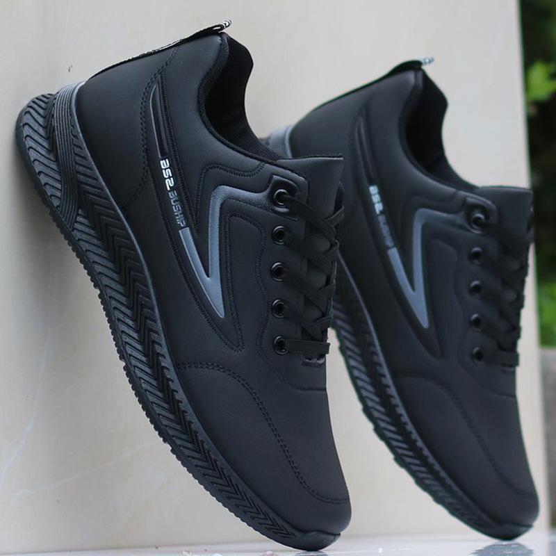 Men's Shoes High-quality Leather Casual Shoe Lace-up Thick-sole Vulcanized Shoe New Sport Running Shoes Men Tenis Training Shoes