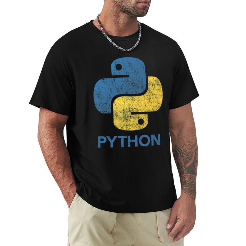 Retro Python Programmer T-Shirt Cute Clothes Cute Tops Aesthetic Clothing Male Tops T Shirts Fo