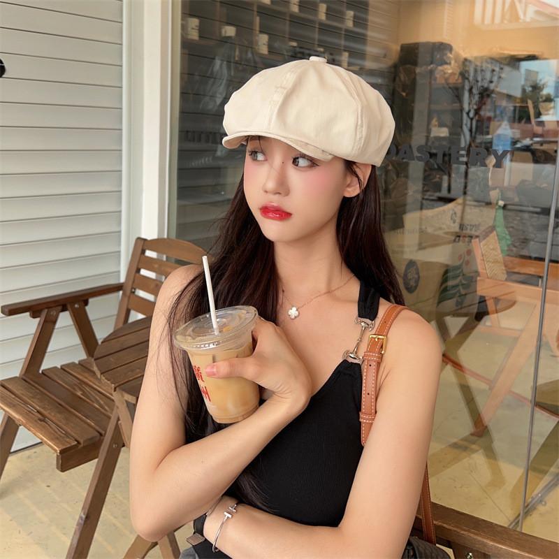 Modischer Wolkenhut für Damen Trendiges Achteck-Barett Vintage Schiebermütze Frühjahrs-Sonnenhut