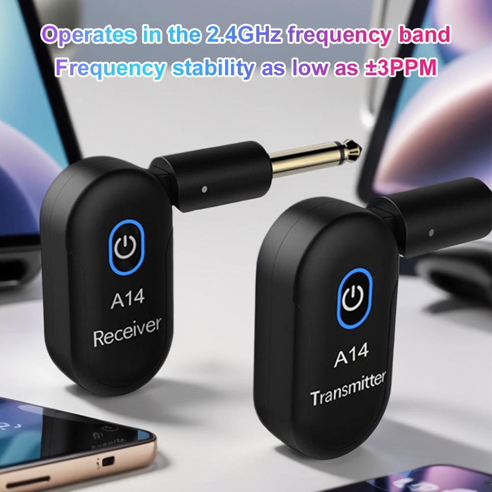 2.4G Guitar Wireless System Rechargeable Wireless Guitar Transmitter Receiver for Acoustic Guitar Bass Electric Instruments