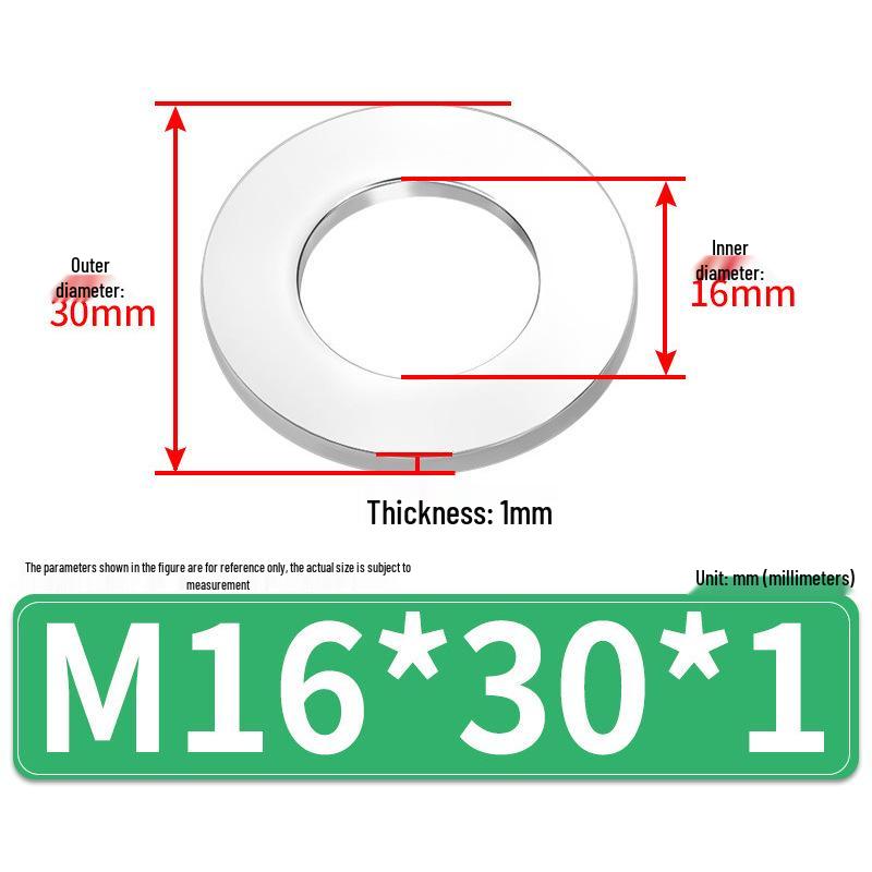 Jin Juntai Thick & Thin Stainless Steel Flat Washer, Round M10-M36
