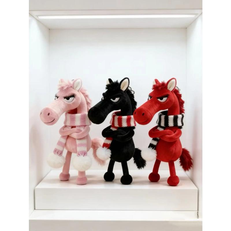 Horse Keychain Plush Toy Backpack Pendant Decoration Year of The Horse Plush Toy New Year's Gifts for Boys and Girls