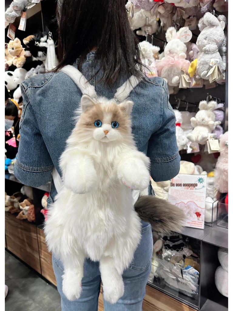 Ragdoll Cat Plush Backpack and Kitten Pillow Toy Gift