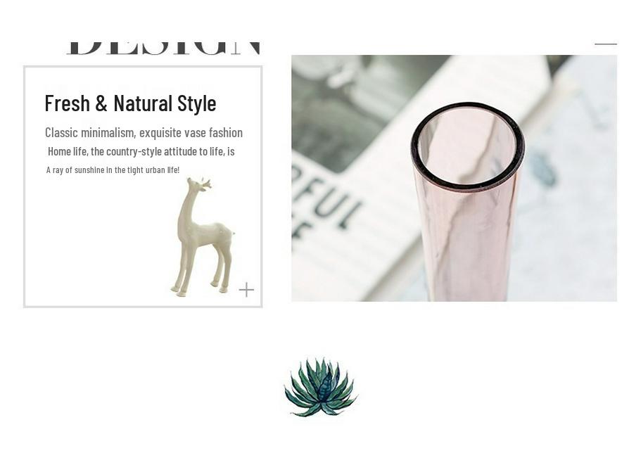 Elegant Glass Vase for Desktop Flower Arrangements - Creative Home Decor Ornament