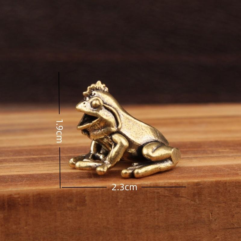 Brass Ornaments, Brass Frog Figurine, Small Home Decor, Animal Figurines, Chihuahua Sculpture.