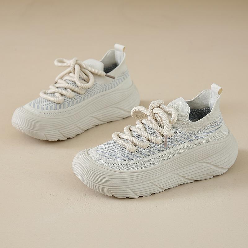 Stepping on shit feels breathable mesh sports little white shoes women's summer new fly-woven mesh shoes non-slip thick-soled casual dad shoes
