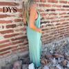 Suspenders Jumpsuit Summer Women V Neck Sleeveless Loose Wide Leg Button Decor Pure Color Deep Crotch with Side Pockets Casual Vacation Homewear